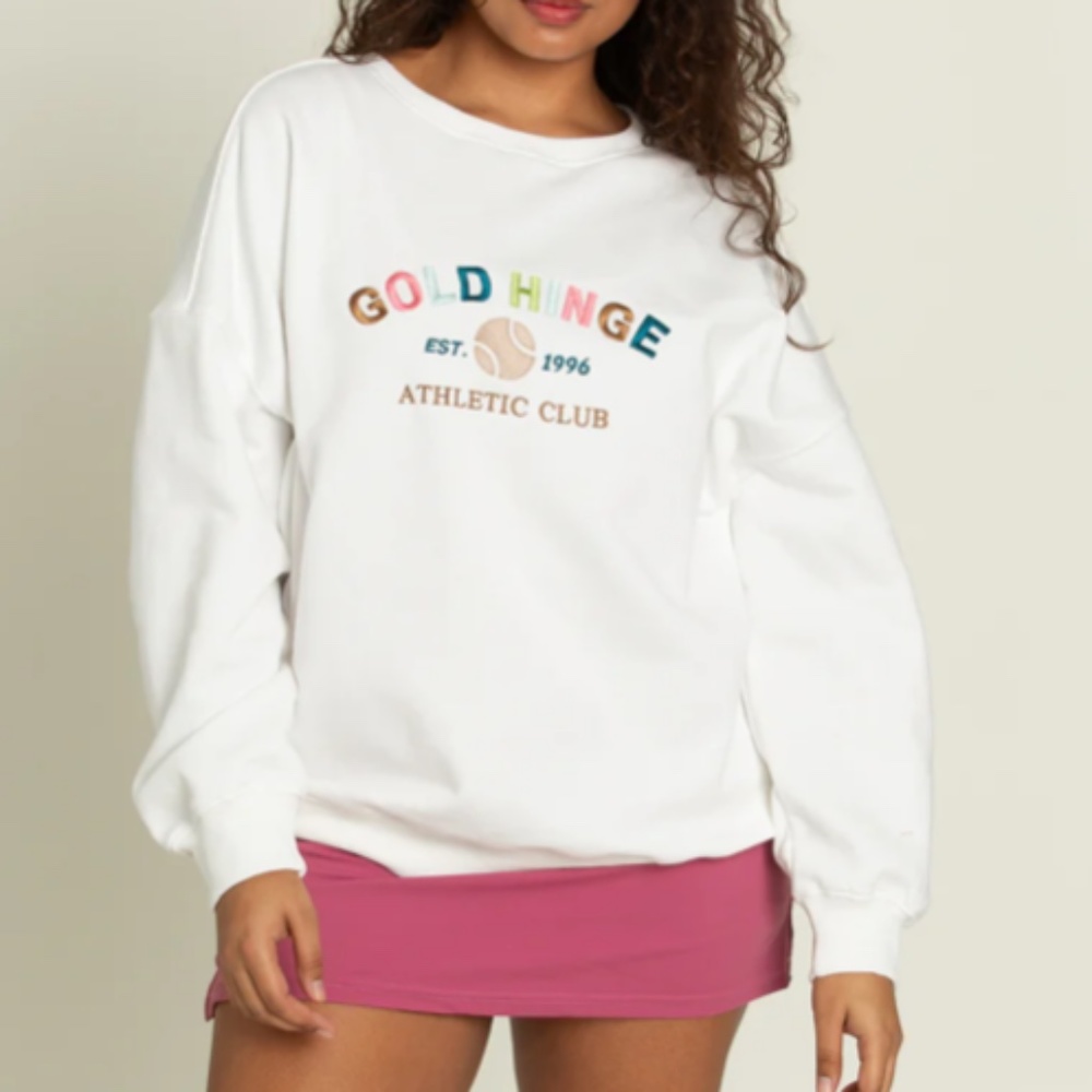 white gold hinge sweatshirt size s
